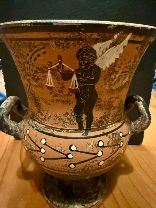 Aardewerk Vaas - 25 cm - Replica krater bij de klok. (Zonder, Antiek en Kunst, Antiek | Overige Antiek