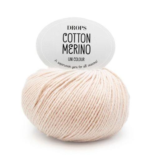 DROPS Cotton Merino Uni Colour - 28 poeder - Wol/Katoen Ga, Hobby en Vrije tijd, Breien en Haken, Ophalen of Verzenden