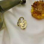 Gouden letter broche; letter G (vintage, gouden broche), Sieraden, Tassen en Uiterlijk, Broches, Ophalen of Verzenden, Gebruikt