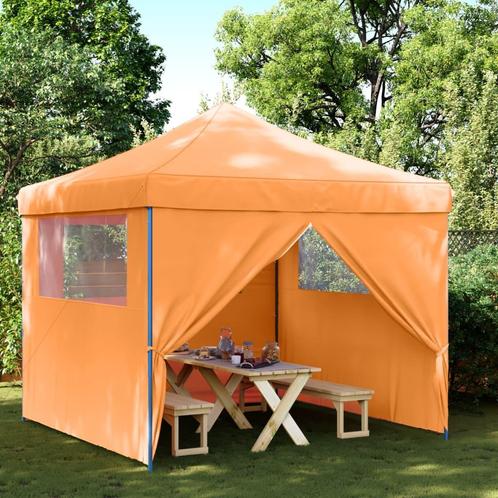 vidaXL Partytent inklapbaar pop-up met 4 zijwanden oranje, Tuin en Terras, Partytenten, Partytent, Nieuw, Verzenden