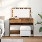 vidaXL Kaptafel met lade Oud Hout 100 x 40 x 120 cm Bewerkt, Huis en Inrichting, Tafels | Kaptafels, Verzenden, Nieuw