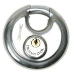 Silverline Rond roestvrijstalen discus hangslot - Ø 70 mm.., Auto diversen, Aanhangwagen-onderdelen, Ophalen of Verzenden, Nieuw