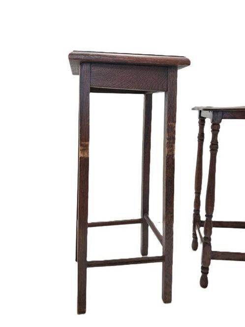 Bijzettafel (2) - Eik - 54 cm plantentafels, Antiek en Kunst, Curiosa en Brocante