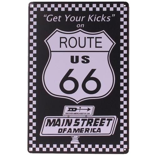 Metalen plaatje - Route 66 Main street of America NIEUW, Huis en Inrichting, Woonaccessoires | Tekstborden en Spreuken, Nieuw