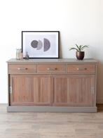 Grijs dressoir, schuifdeuren | Teak kast | Vavivo, 150 tot 200 cm, Teakhout, Nieuw, Ophalen of Verzenden