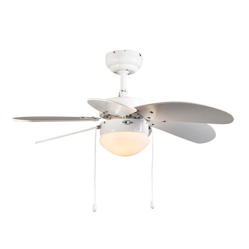 Plafondventilator wit met hout - Fresh 3, Huis en Inrichting, Lampen | Plafondlampen, Nieuw, Overige materialen