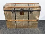 Kist - Hout, Metaal - Amerikaanse reiskoffer, Antiek en Kunst, Curiosa en Brocante
