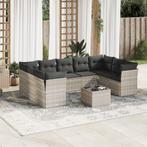 vidaXL 10-delige Loungeset met kussens poly rattan, Verzenden, Nieuw, Rotan, Loungeset