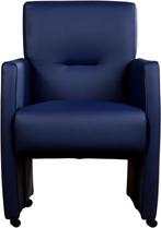 Blauwe leren moderne eetkamerfauteuil - Toledo Leer Kobalt (, Nieuw, Landelijk, Leer, Ophalen of Verzenden