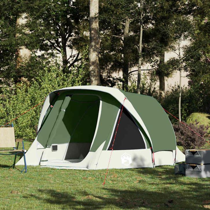 vidaXL Tent 4-persoons waterdicht groen, Caravans en Kamperen, Tenten, Nieuw, tot en met 2, Verzenden