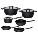 6 Delige Fiskars Hard Face Pannenset Zwart, energiezuiniger, Huis en Inrichting, Keuken | Potten en Pannen, Verzenden, Nieuw