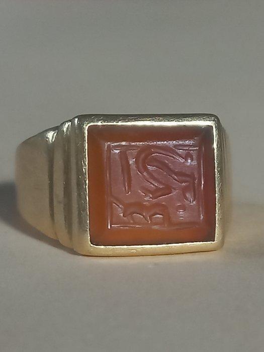 Ring met zegel met inscriptie in het Arabisch - 18 karaat -, Antiek en Kunst, Kunst | Niet-Westerse kunst