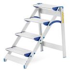 Huishoudtrap - 4 treden - aluminium - werkhoogte 293 cm, Doe-het-zelf en Verbouw, Ladders en Trappen, Ophalen of Verzenden, Nieuw