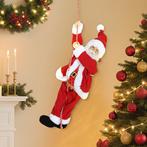 Kerstman 60 Cm Zingend En Klimmend Kerstman Met Cadeau Touw, Diversen, Kerst, Verzenden, Nieuw