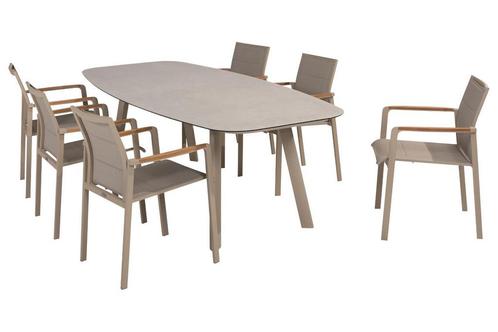Taste by 4 Seasons Cortina tuinset latte met Manolo tafel |, Tuin en Terras, Tuinsets en Loungesets, Ophalen of Verzenden