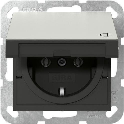 GIRA Systeem 55 Wandcontactdoos met randaarde klapdeksel 1V, Doe-het-zelf en Verbouw, Elektra en Kabels, Nieuw, Ophalen of Verzenden