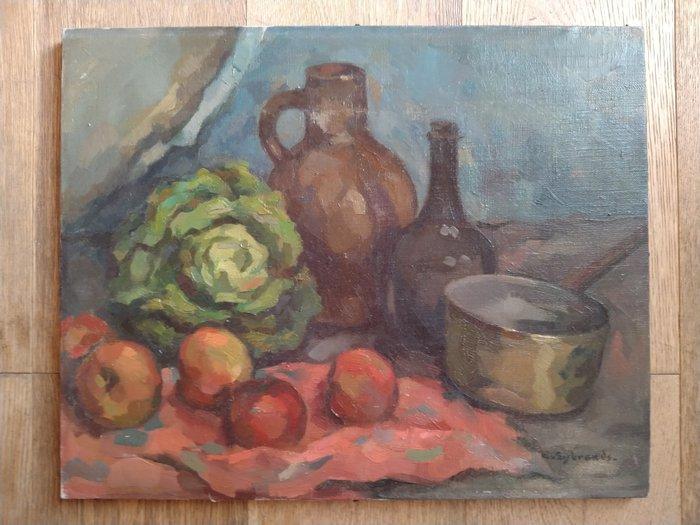 Wilfried Sybrands (1912-1991) - Stilleven met kool, Antiek en Kunst, Kunst | Schilderijen | Klassiek