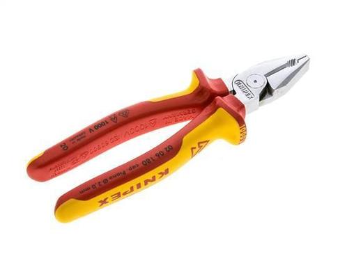 Knipex Krachtcombinatietang 180mm VDE-Getest Tot 1000V, Doe-het-zelf en Verbouw, Gereedschap | Handgereedschap, Nieuw, Verzenden