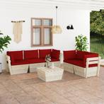 vidaXL 6-delige Loungeset met kussens pallet vurenhout, Tuin en Terras, Tuinsets en Loungesets, Verzenden, Nieuw, Hout, Loungeset