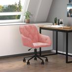 vidaXL Kantoorstoel draaibaar fluweel roze, Verzenden, Nieuw