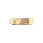 Tricolour gouden zegelring 14 karaat, Sieraden, Tassen en Uiterlijk, Ringen, Verzenden, Zo goed als nieuw, Goud