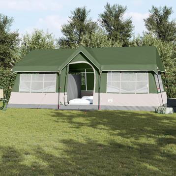 vidaXL Tent 12-persoons met ramen waterdicht groen beschikbaar voor biedingen