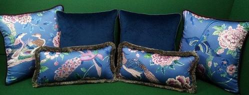 Kussensloopset met Sanderson-stof, vulling inbegrepen -, Antiek en Kunst, Kunst | Designobjecten