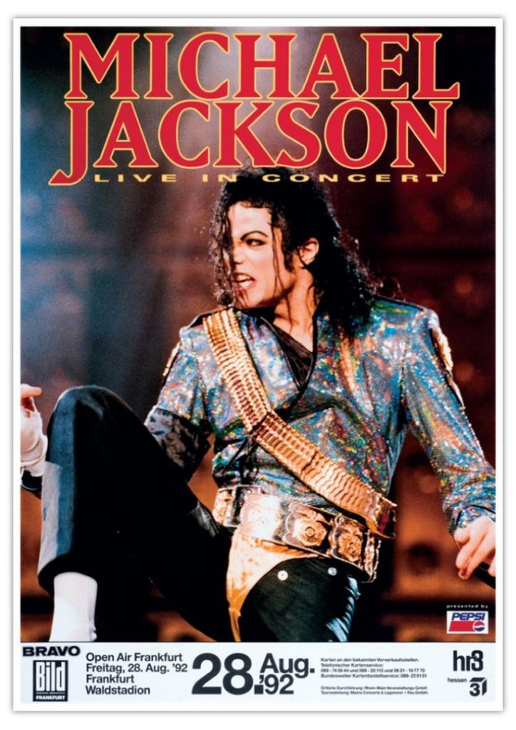 Posters - Poster Jackson, Michael - Frankfurt, Verzamelen, Muziek, Artiesten en Beroemdheden, Zo goed als nieuw, Verzenden