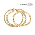 Armbanden set van 3 goud of zilver - stainless steel, Sieraden, Tassen en Uiterlijk, Armbanden, Verzenden, Nieuw, Zilver