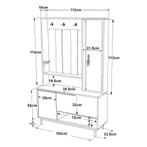 Halmeubel Vesanto halkast 178x112x35,5 cm eikenkleurig en zw, Huis en Inrichting, Kasten | Kledingkasten, Verzenden, Nieuw