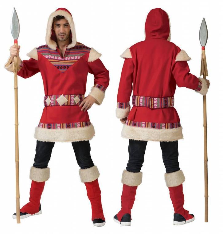 Eskimo kostuum man rood, Kleding | Heren, Carnavalskleding en Feestkleding, Nieuw, Ophalen of Verzenden