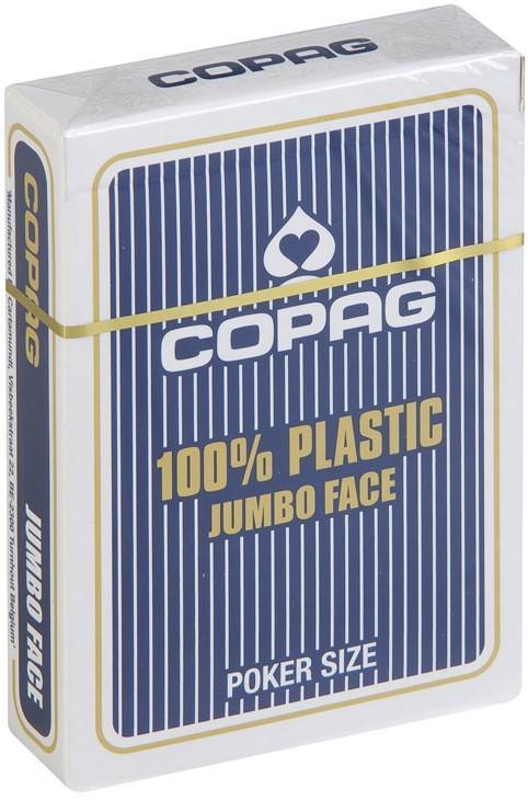 Speelkaarten - Copag 100% Plastic Poker Jumbo Faces Blauw |, Hobby en Vrije tijd, Gezelschapsspellen | Kaartspellen, Nieuw, Verzenden