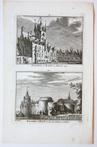 Stadhuis en Markt te Sluis. 1739 / Kasteel te Sluis na eene