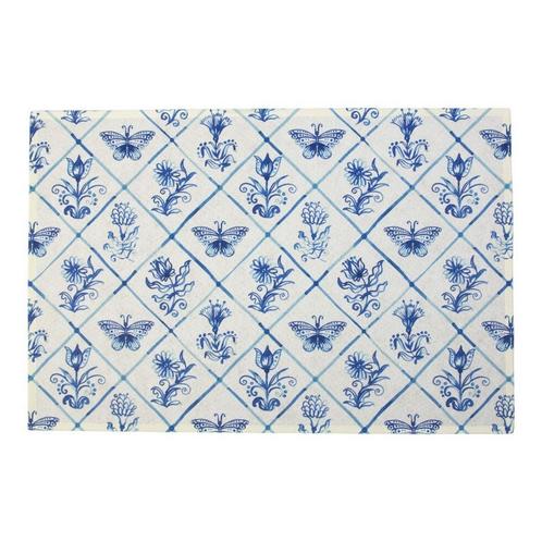Deurmat Delfts blauw 75x50cm, Tuin en Terras, Deurmatten, Verzenden