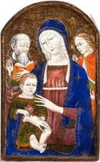 Scuola Toscana (XV-XVI) - Madonna con il Bambino e due Santi, Antiek en Kunst, Kunst | Schilderijen | Klassiek