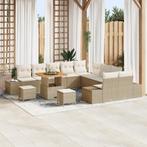 vidaXL 13-delige Tuinbankenset met kussens poly rattan, Verzenden, Nieuw, Rotan