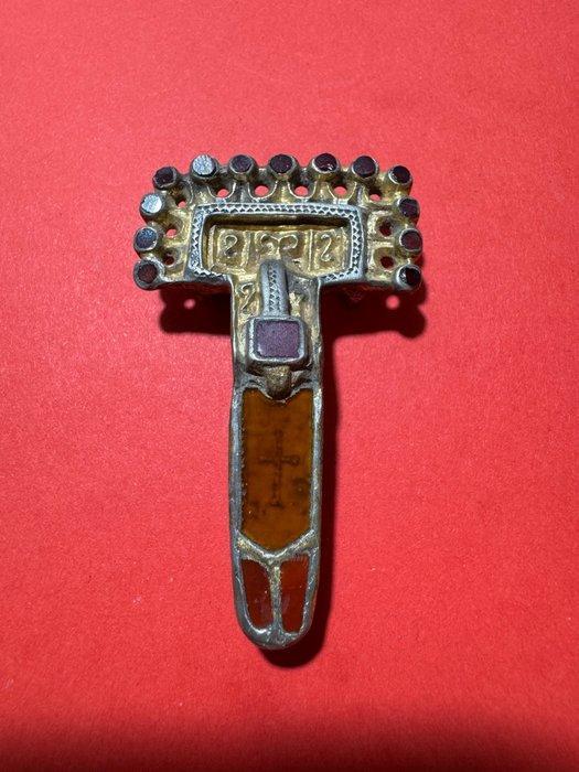 Laat-Romeins / Vroeg-Byzantijns Zilver Fibula - 57 mm, Antiek en Kunst, Antiek | Overige Antiek