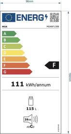 2dekans | MOA Retro Koelkast – 115 Liter Inhoud – 62 x 54 x, Witgoed en Apparatuur, Ophalen of Verzenden, Zo goed als nieuw