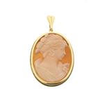 Antiek gouden hanger met camee (Hanger of bedel), Ophalen of Verzenden, Gebruikt, Goud, Overige merken