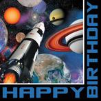 Space Party Servetten Happy Birthday 33cm 16st, Verzenden, Nieuw