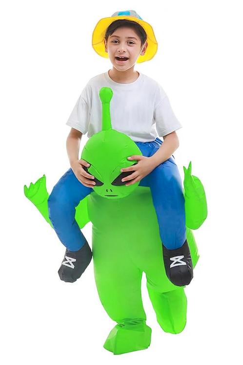 KIMU® Opblaas Kostuum Kinderen Gedragen op Nek van Alien Kin, Kinderen en Baby's, Carnavalskleding en Verkleedspullen, Nieuw, Ophalen of Verzenden