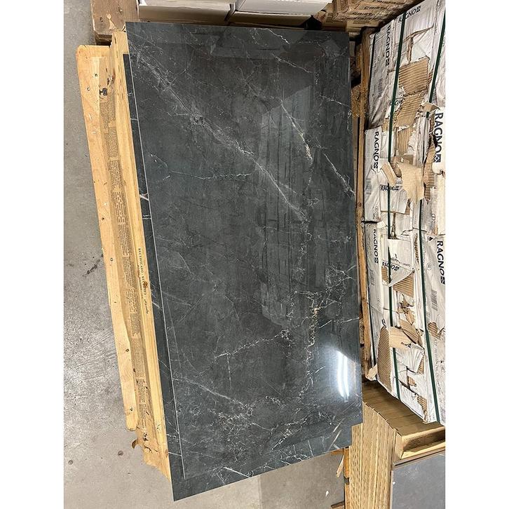 RESTPARTIJ 15,84 m² GLANS antraciet tegels 120x60 met ader, Doe-het-zelf en Verbouw, Tegels, Nieuw, Verzenden