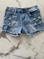 Meisjes jeans short, korte broek met kraaltjes, Verzenden, Nieuw, Overige maten