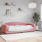 vidaXL Slaapbank 80x200 cm fluweel roze, Huis en Inrichting, Eenpersoons, Verzenden, Nieuw, 80 cm