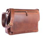 WILD WOODS Leren Messenger 15,6 inch Laptoptas Cognac, Computers en Software, Laptoptassen, Verzenden, Nieuw
