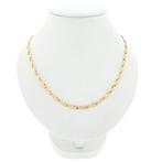Bicolor gouden infinity schakel ketting | 50,5 cm, Sieraden, Tassen en Uiterlijk, Kettingen, Ophalen of Verzenden, Gebruikt, Overige kleuren