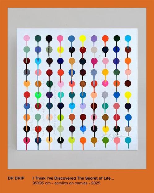 Dr Drip - Damien Drips 100 spots The Secret Of Life, Antiek en Kunst, Kunst | Schilderijen | Modern
