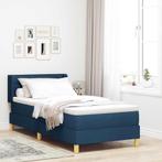 vidaXL Boxspringbed met matras met hoofdeinde Blauw 100 x, Verzenden, Nieuw, Blauw, Stof