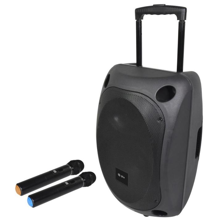 QTX QOVA 12 Draagbare Luidspreker Met 2 Microfoons USB SD BT, Muziek en Instrumenten, Microfoons, Overige typen, Nieuw, Verzenden