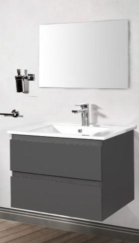 Badmeubel 100 x 46 cm hoogglans grijs met keramische, Doe-het-zelf en Verbouw, Sanitair, Bad, Nieuw, Ophalen of Verzenden